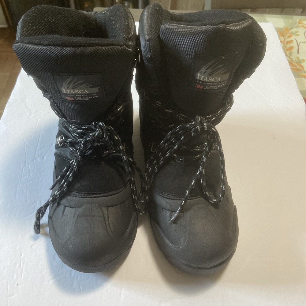 Itasca Winter Snow Boots 3M Thermolite Insoles Black US Size 7